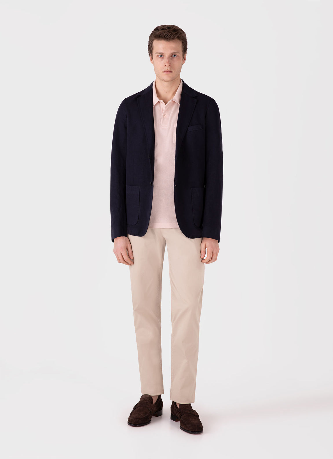 Men's Riviera Polo Shirt in Pastel Pink